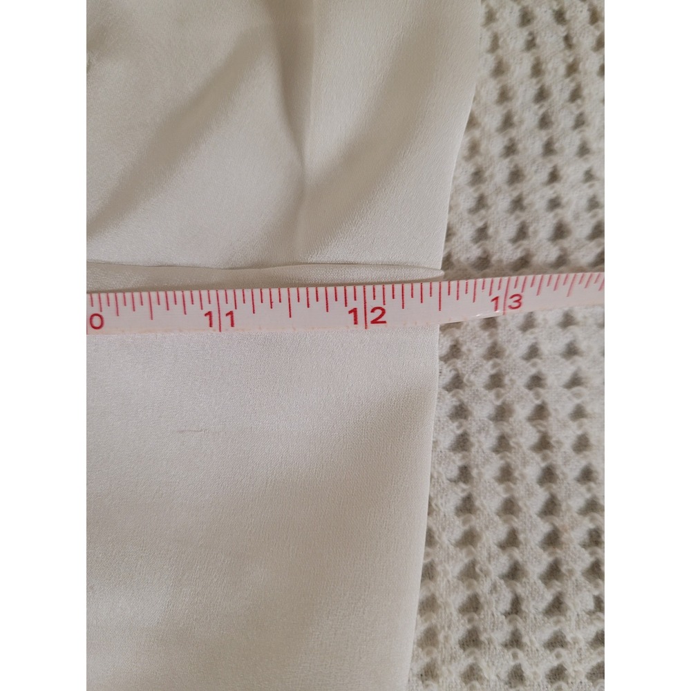 Abercrombie & Fitch Y2K Cream Satin V-Neck Smocked Cropped Cami Top Size S - Picture 4 of 6